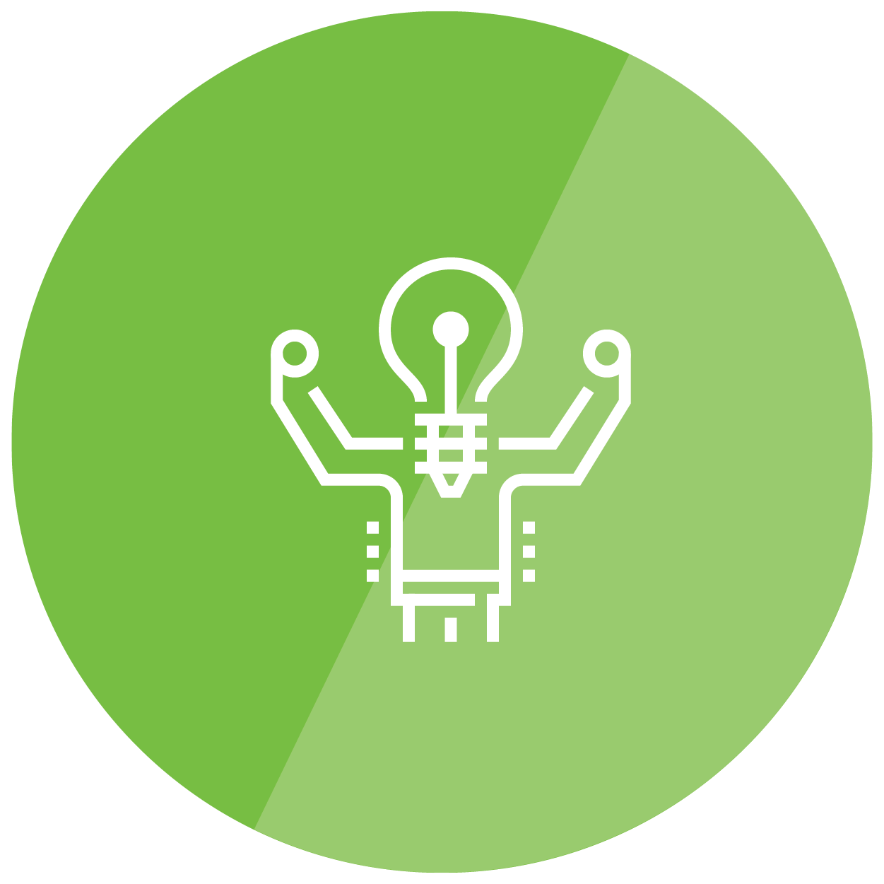 light bulb with strong arms icon