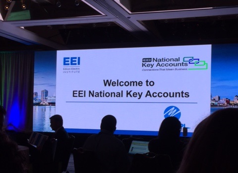 EMC photo of a powerpoint presentation that says "Welcome to EEI National Key Accounts" 