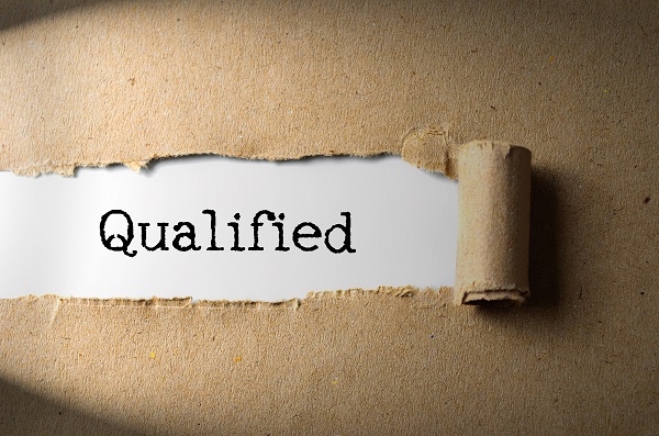 EMC photo of a piece of paper that says "qualified"