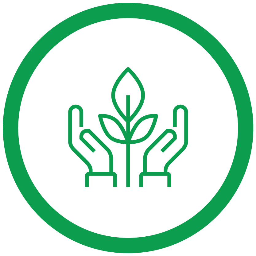 hand with leaves icon